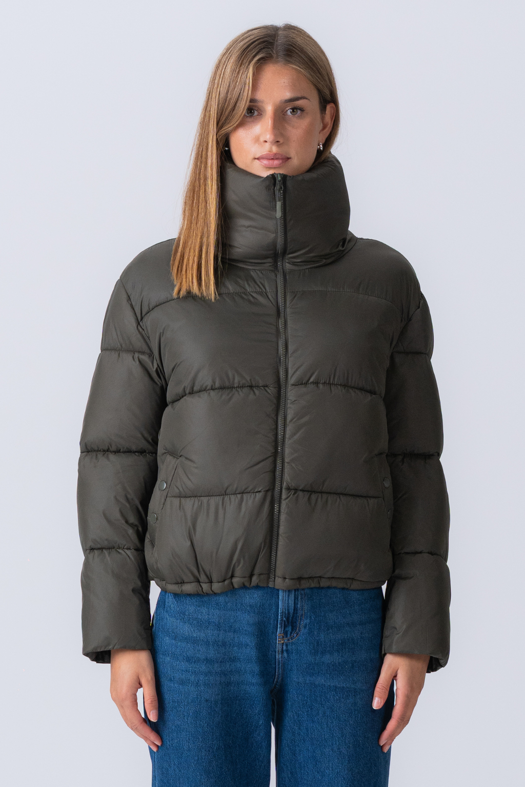 Giacca a puffer corta - Oliva