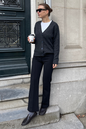 Cardigan a maglia - melange grigio scuro