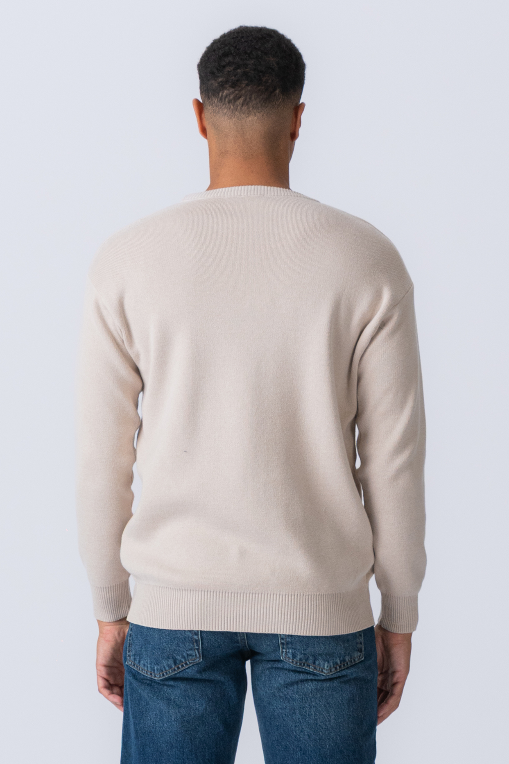 Maglione a maglia da equipaggio - beige leggero