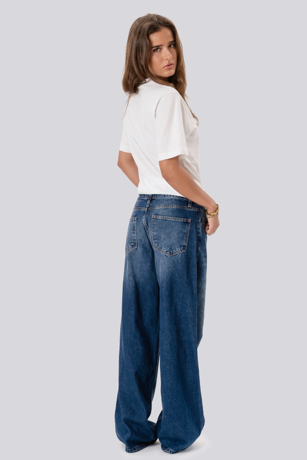 Jeans larghi Serena - Blu medio