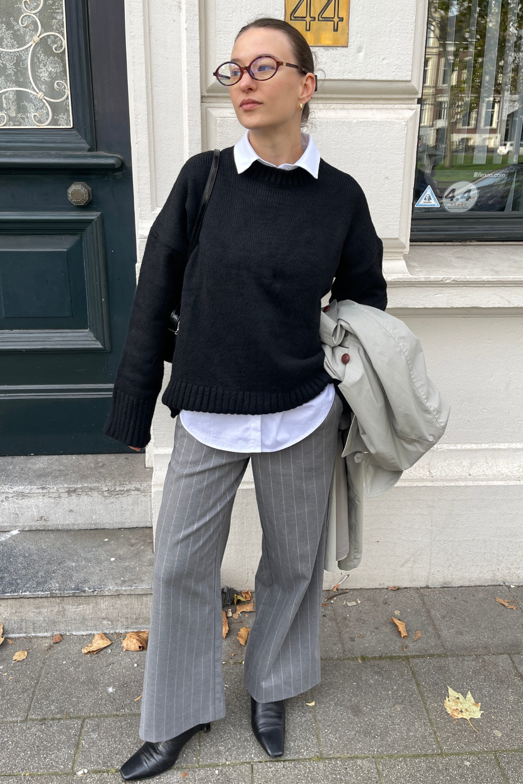 Lisa Wide Pant Aop - Media medio grigio