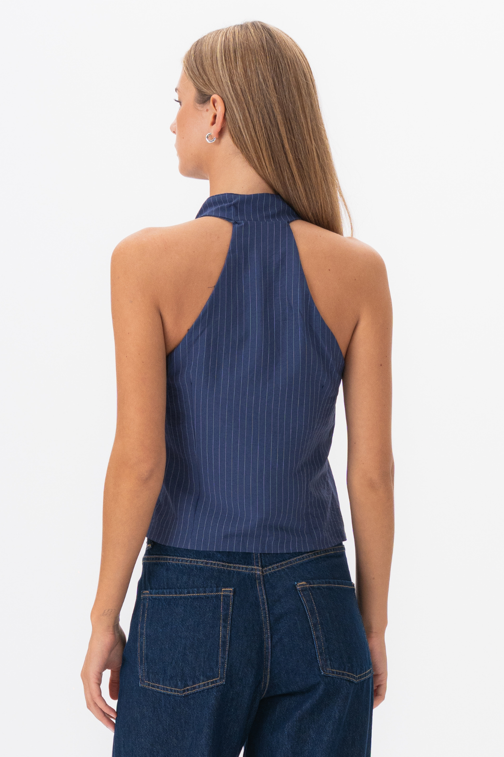 Top a strisce Silva - Navy