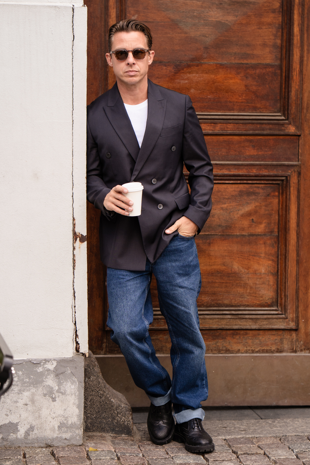 Premium Blazer a doppio petto - Nero