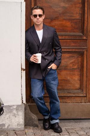 Premium Blazer a doppio petto - Nero