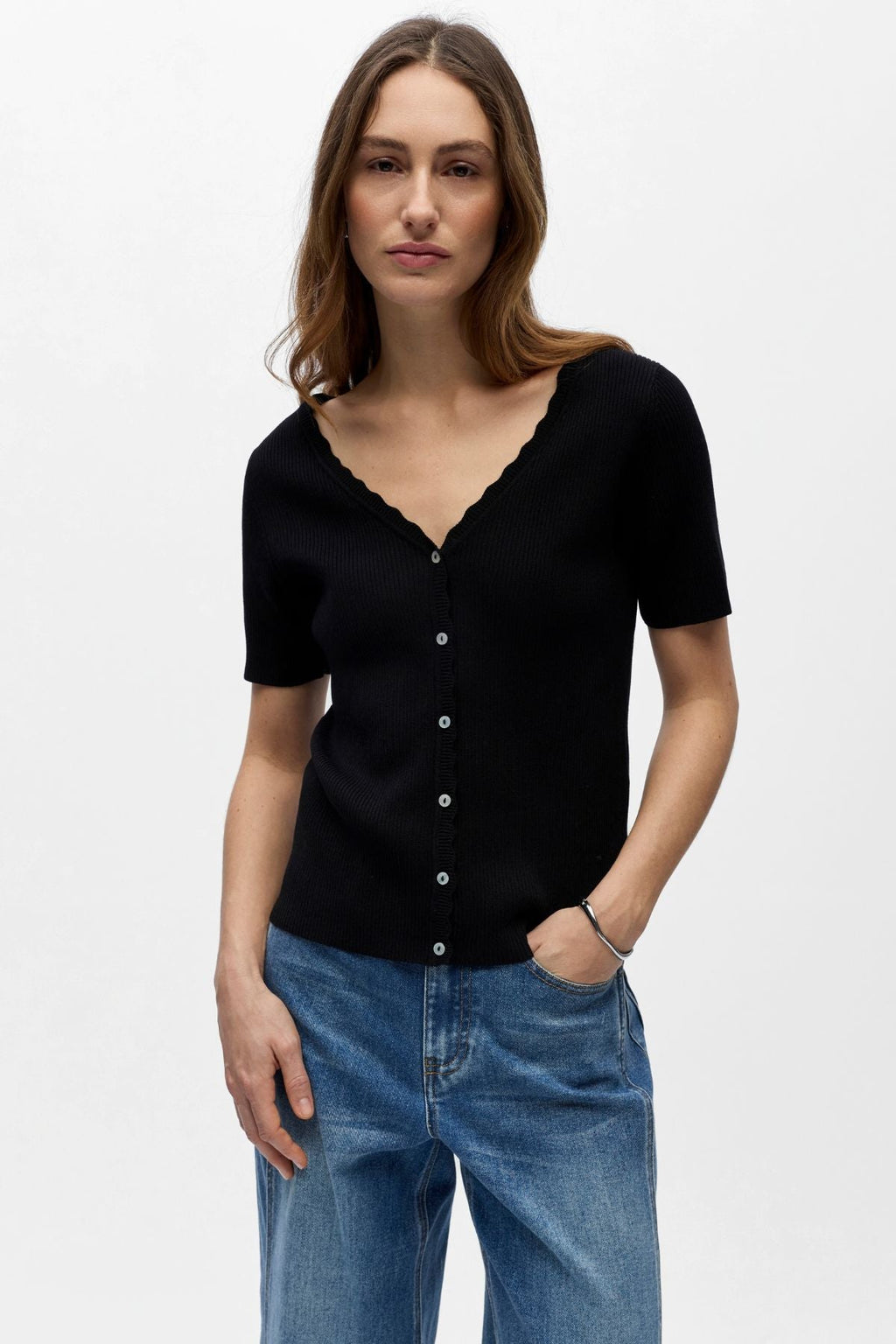 Kelly Re V-Neck Cardigan - Black