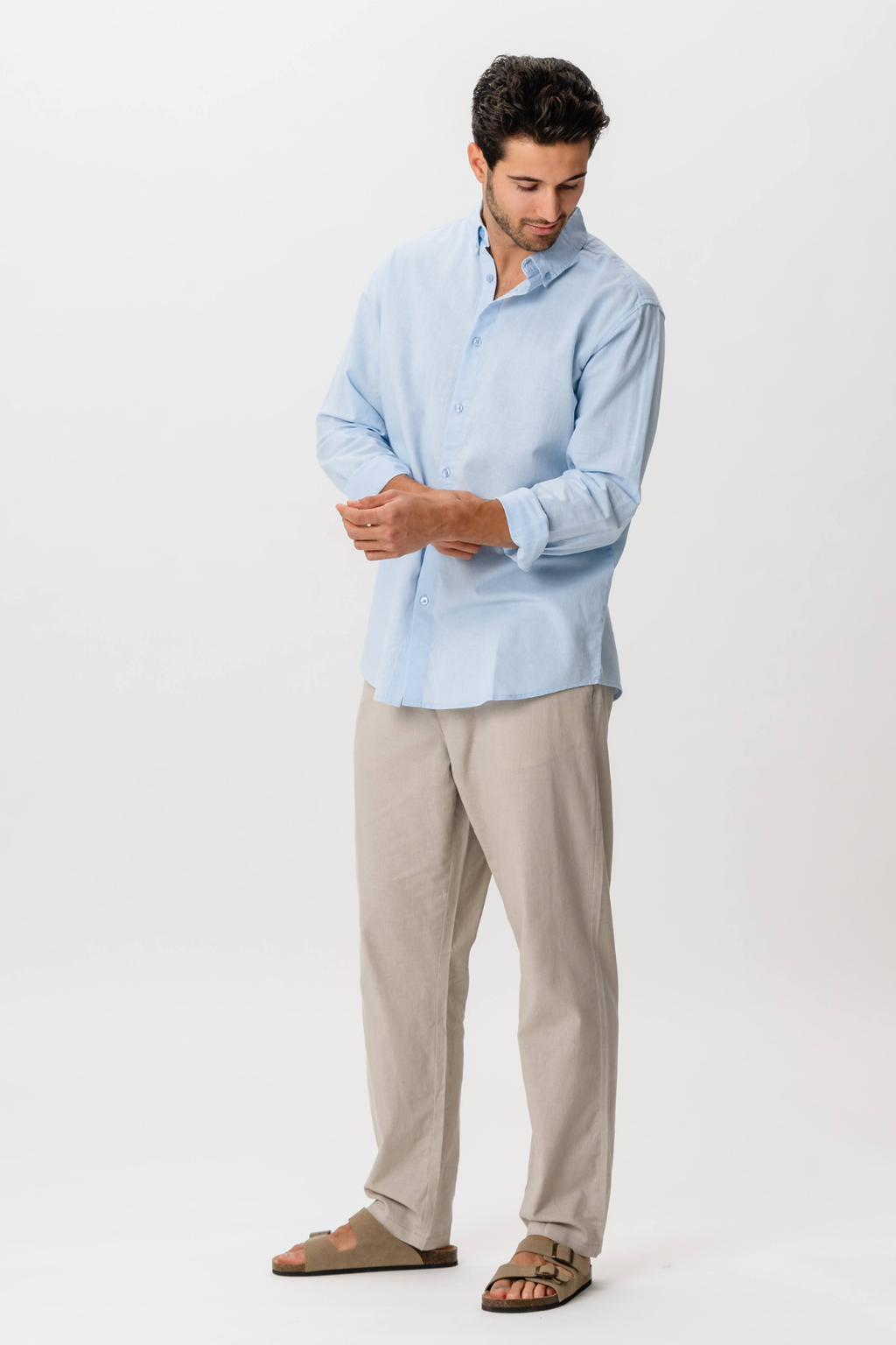 Camicia di lino - azzurro