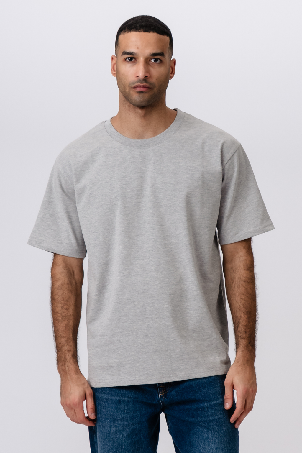 T-shirt Boxfit pesante - Grigio scuro