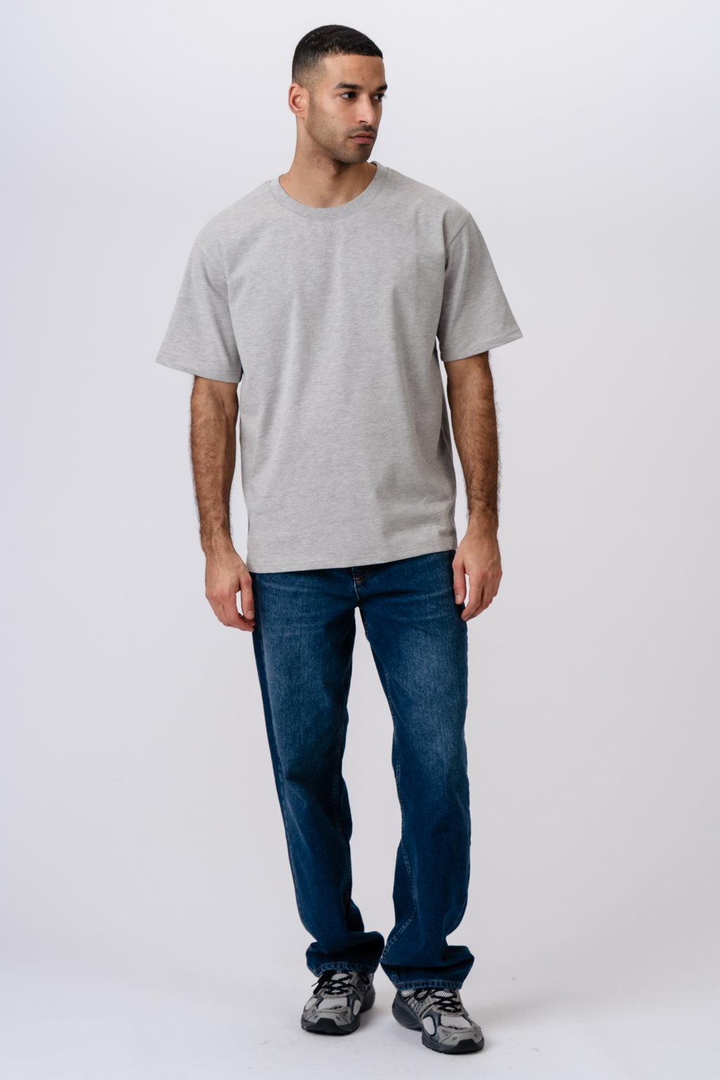 T-shirt Boxfit pesante - Grigio scuro