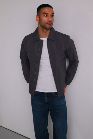 Giacca corta con zip - Grigia