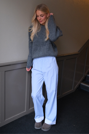 Layla Striped Pants - Azzurro