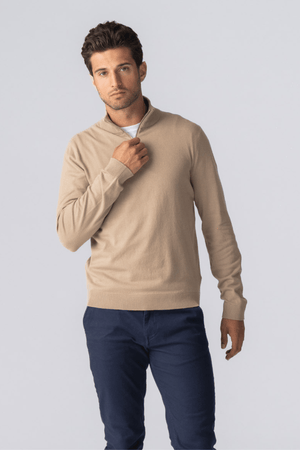 Pullover mezza zip - Sabbia