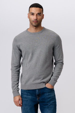 Pullover girocollo - Grigio Melange