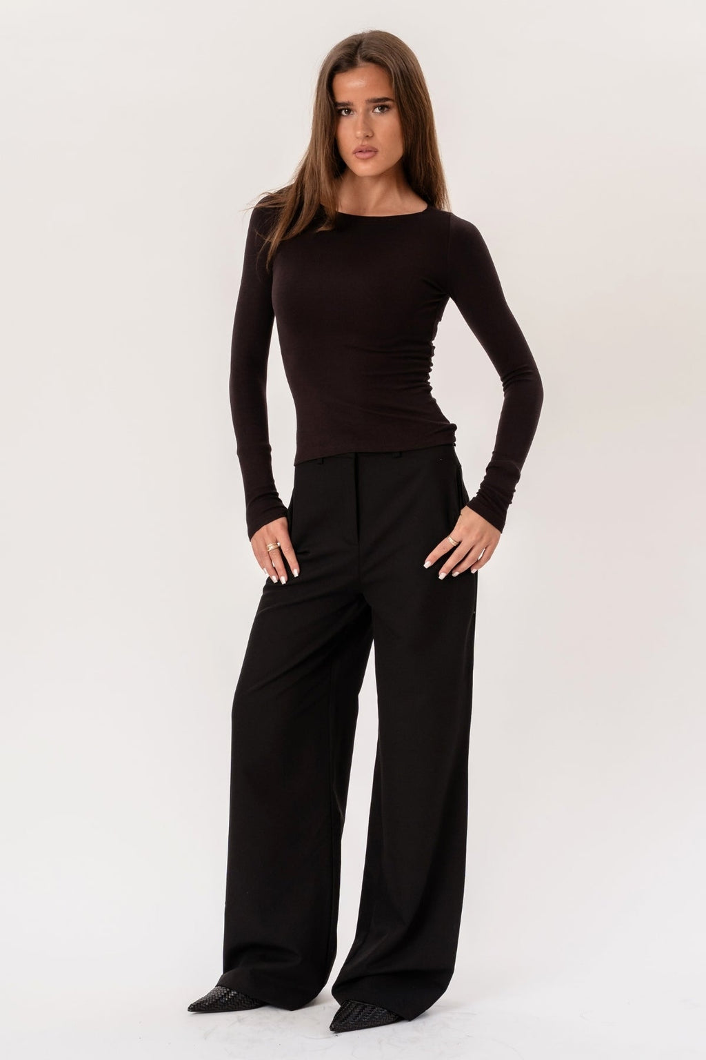 Rosalie ampia Pants - Nero