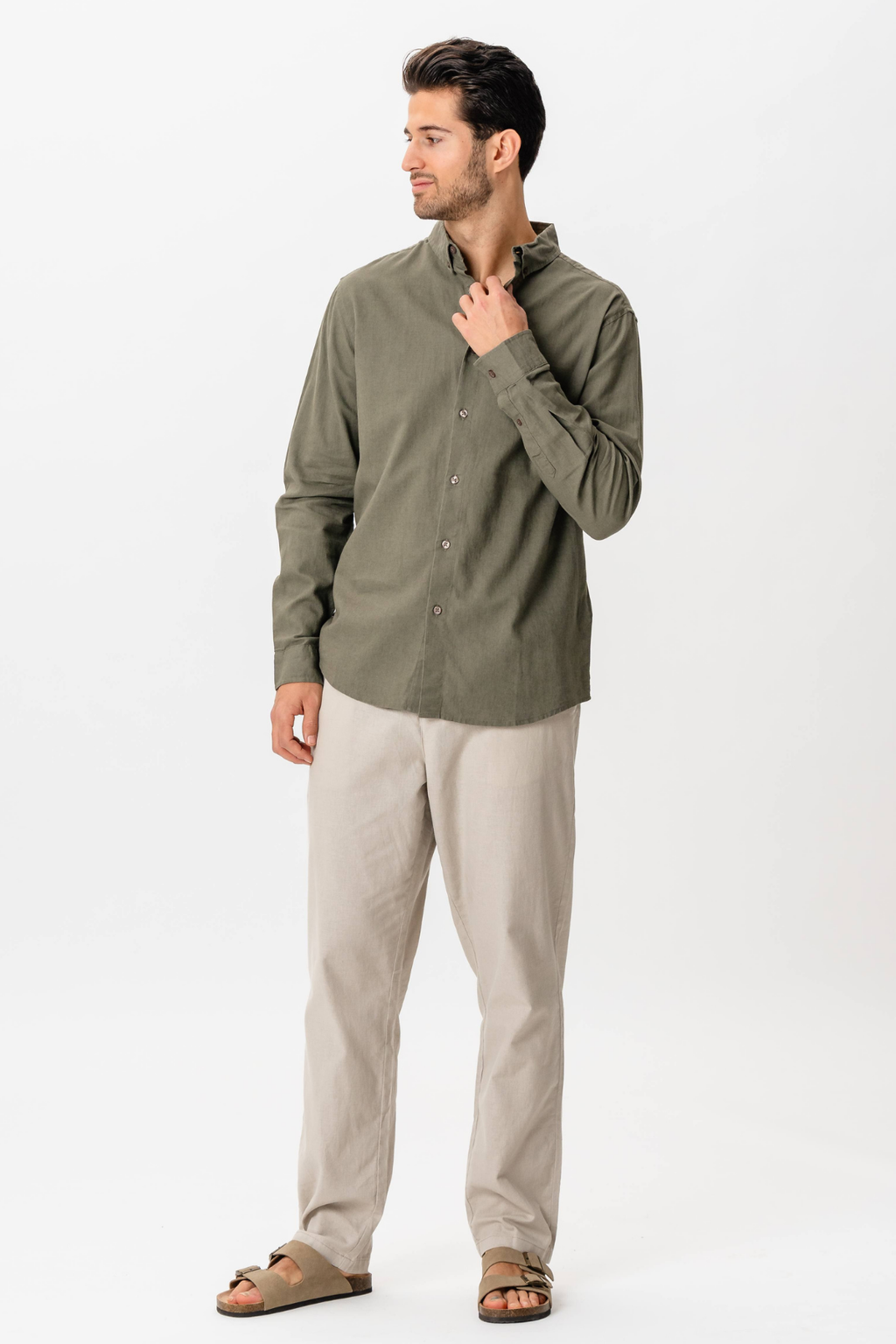 Camicia di lino - esercito