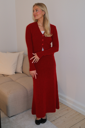 Blusa Nova Tie lavorata a maglia - Rossa