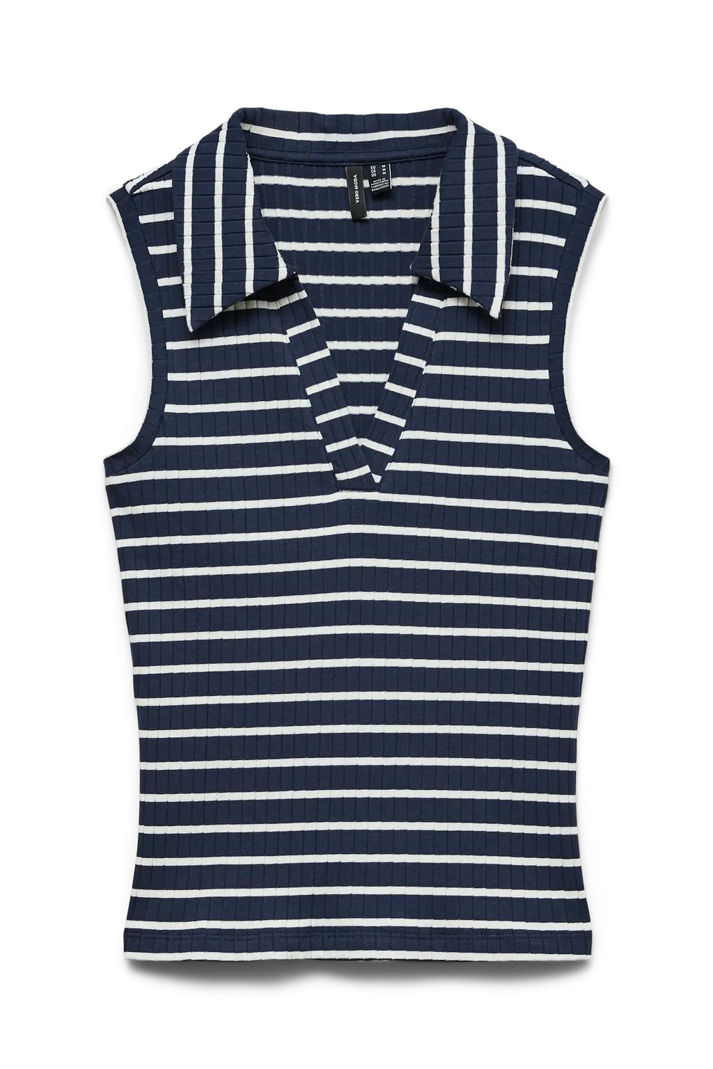 Top con colletto alla marinara - Blazer a righe blu scuro Righe: bianco come la neve