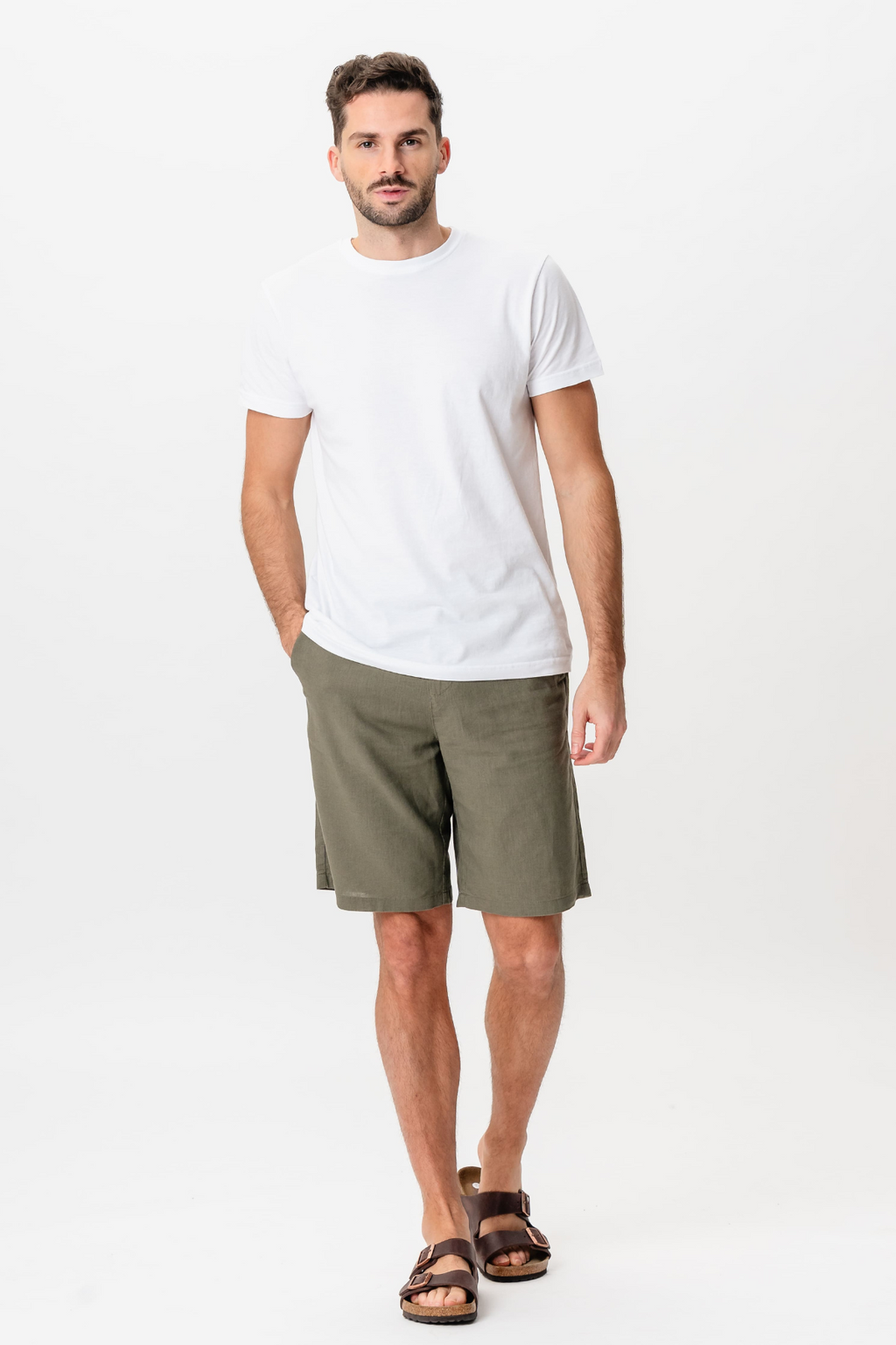 Linen Shorts - Army