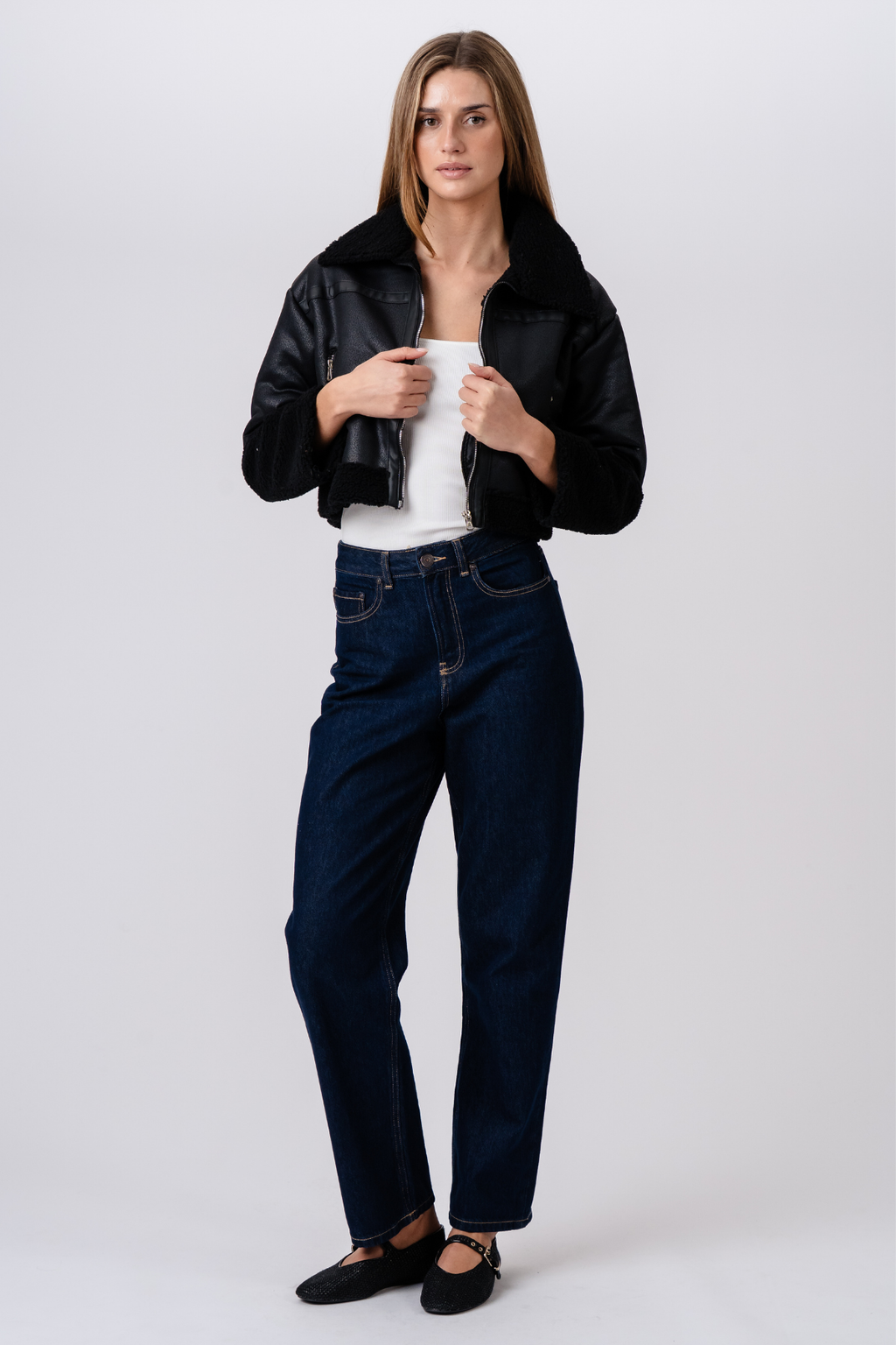 Giacca da shearling margherita - Nero/Nero