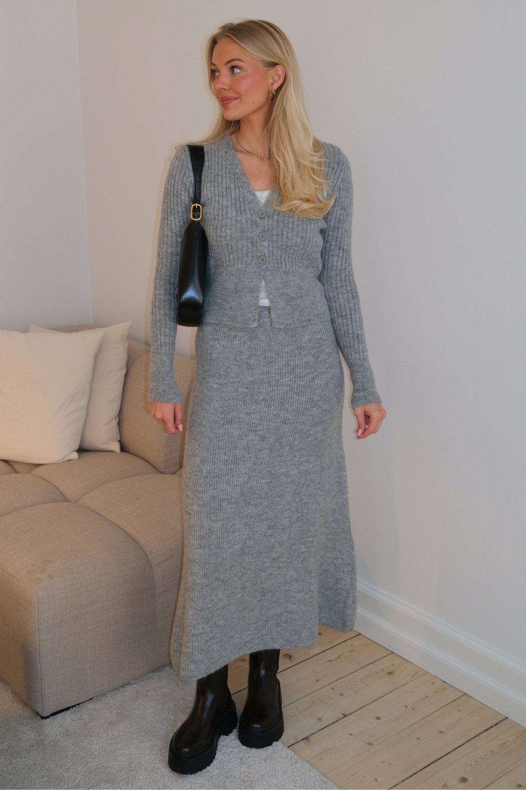 Gonna in maglia Nova - Grigia