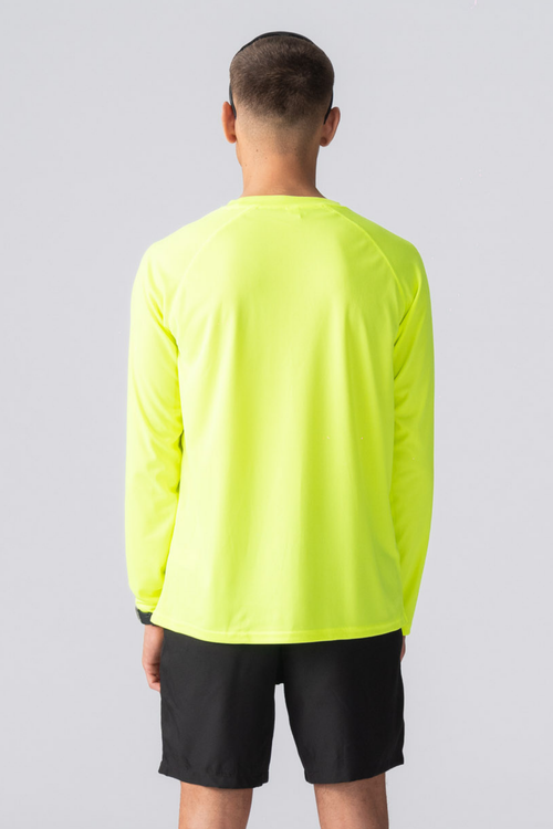 T-shirt da allenamento a maniche lunghe-Giallo neon