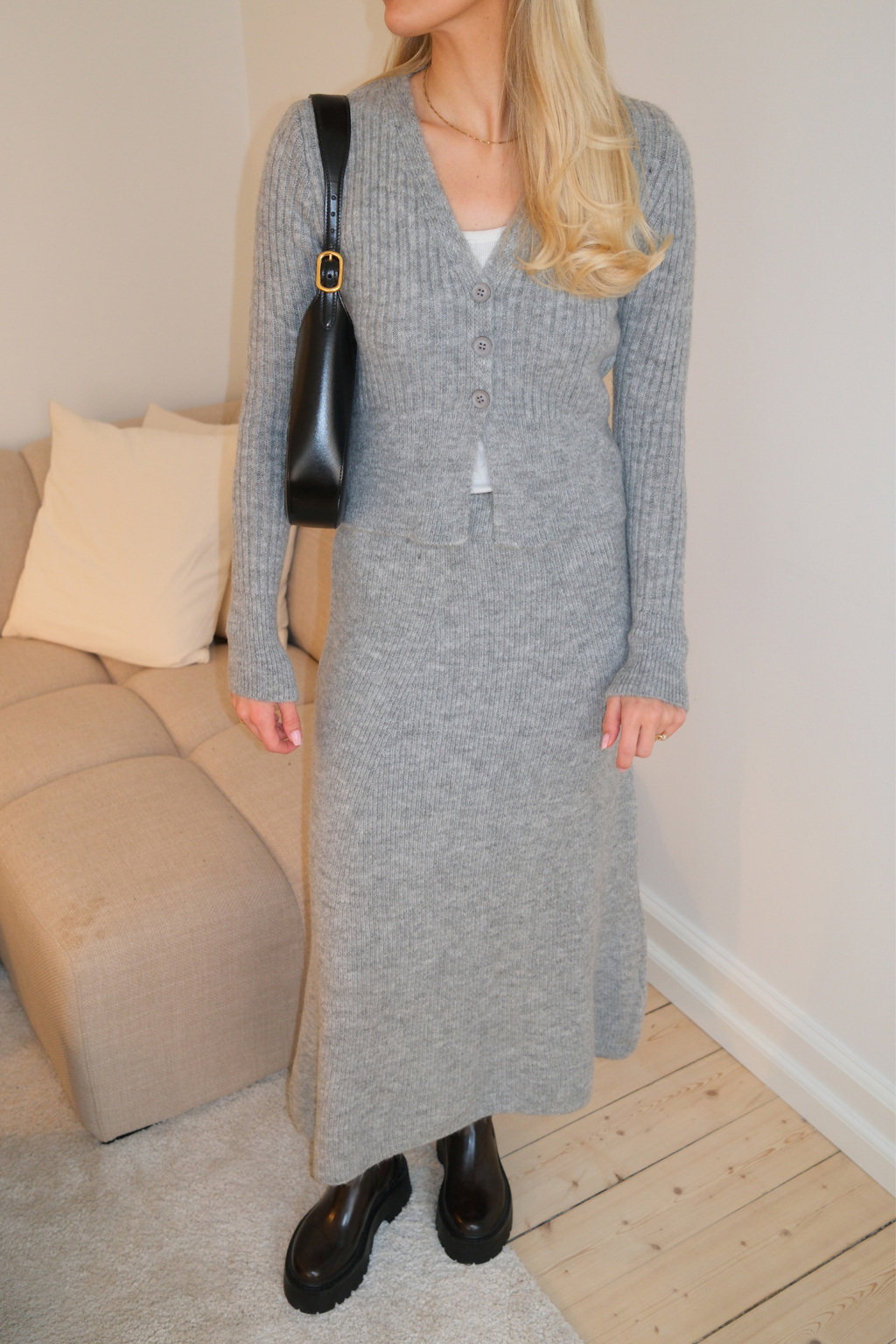 Gonna in maglia Nova - Grigia