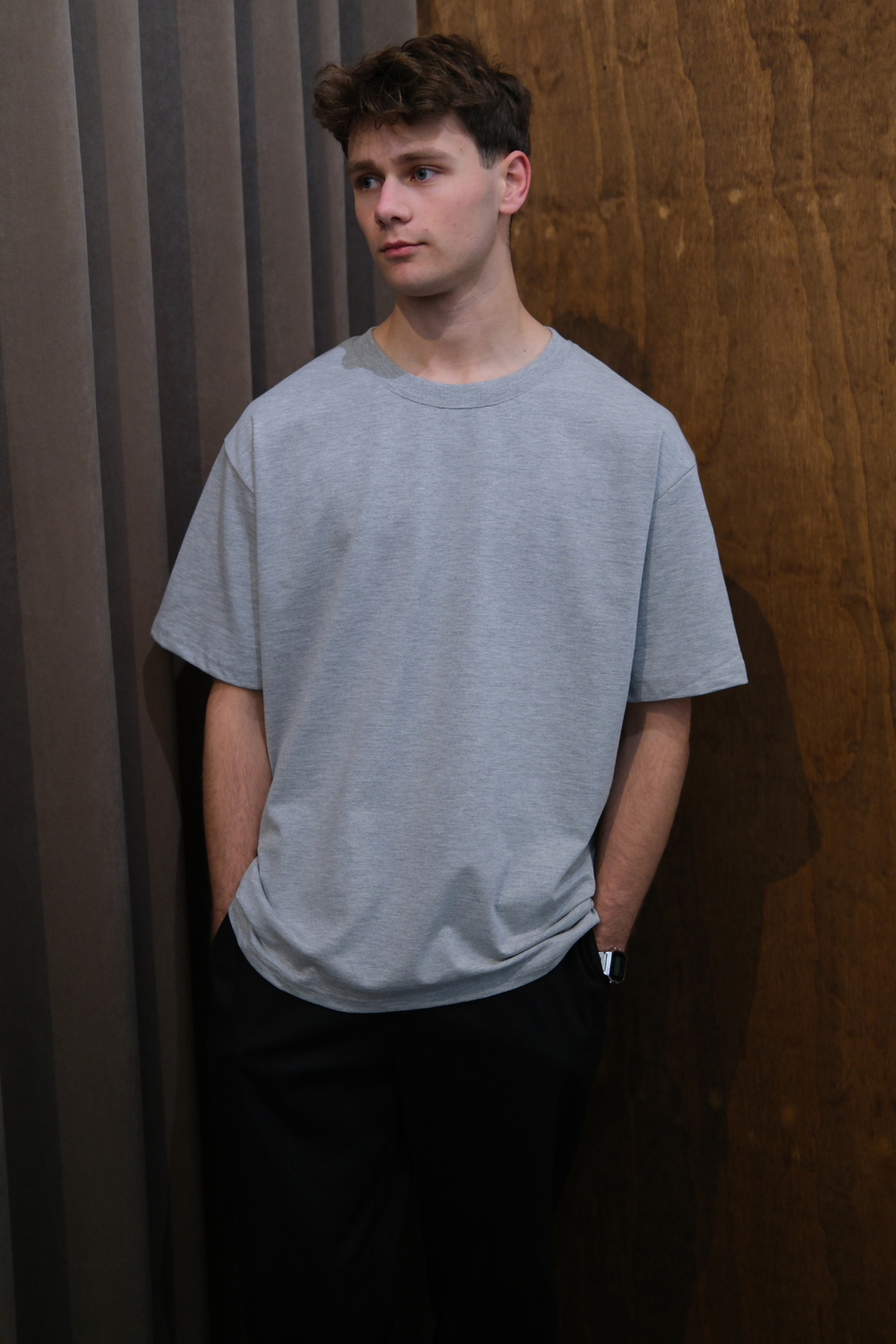 T-shirt Boxfit pesante - Grigio scuro