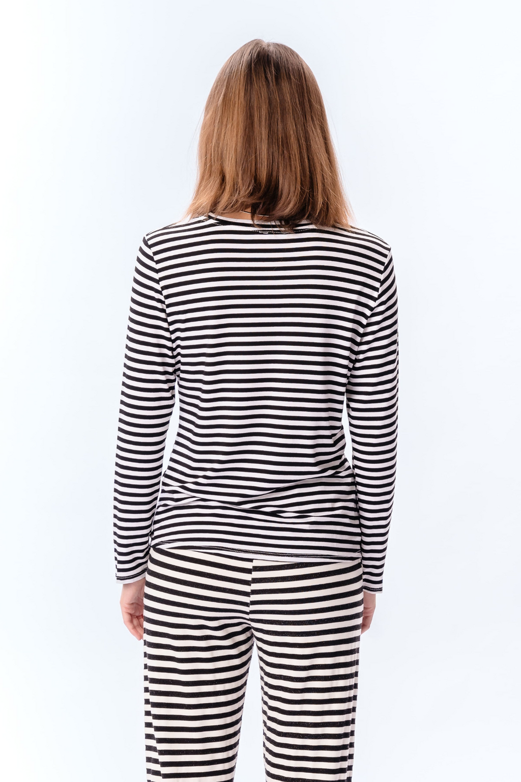 Manica lunga slim a righe - Nero