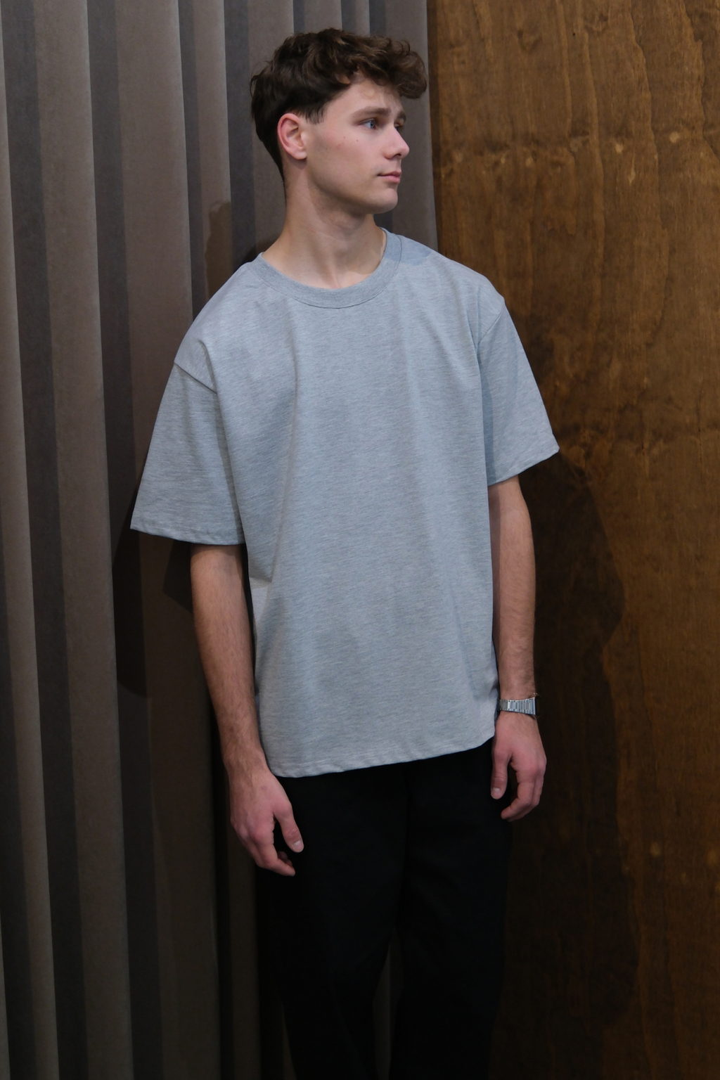 T-shirt Boxfit pesante - Grigio scuro