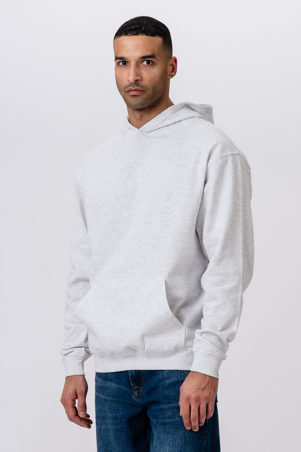Felpa con cappuccio senza coulisse - Ash grigio
