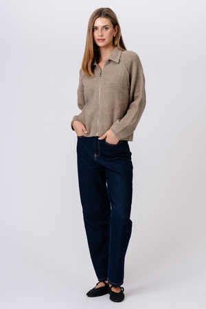 Cerniera in maglia Selma - Beige