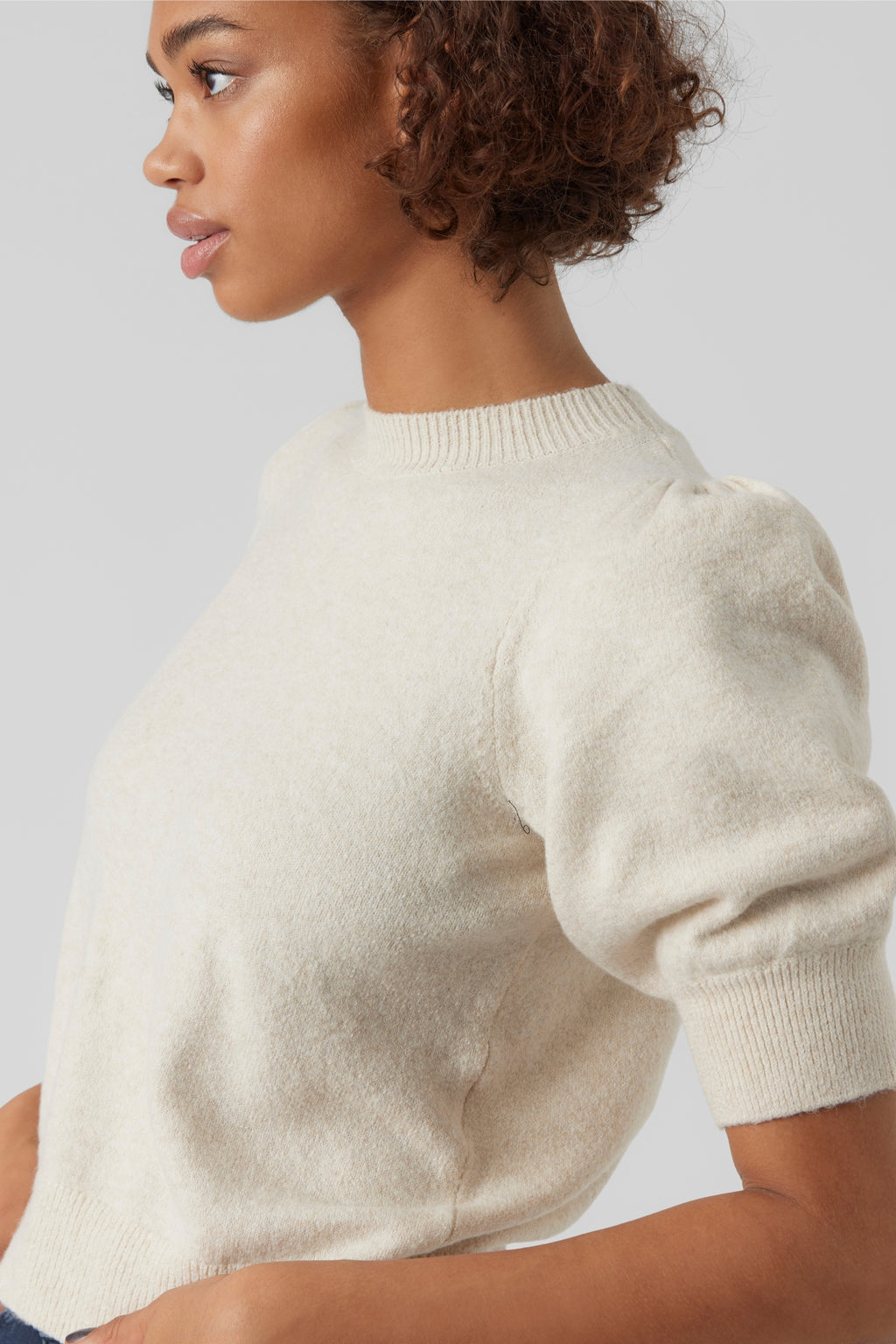 Doffy O-Neck Pullover - Birch Melange