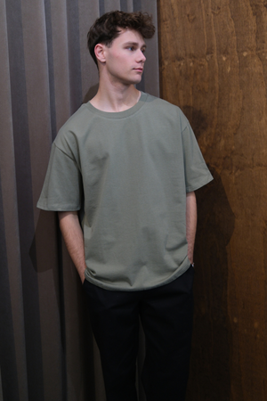 T-shirt Boxfit pesante - Oliva