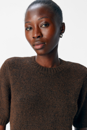 Aggia S/S Knit Pullover - Seal Brown