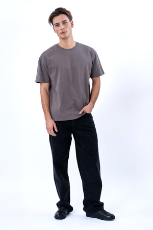 T-shirt squadrata - Grigio scuro