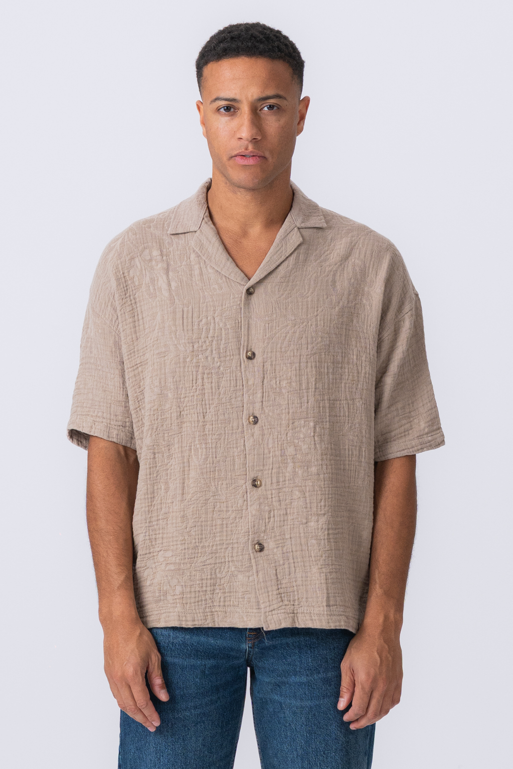 Camicia a maniche corte - sabbia