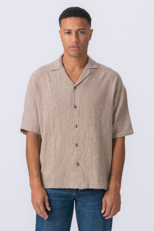 Camicia a maniche corte - sabbia