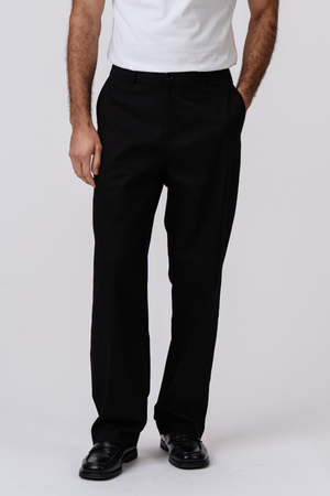 Chino dritto in cotone - Nero