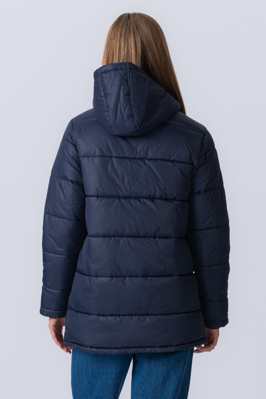 Long Puffer Jacket - Navy