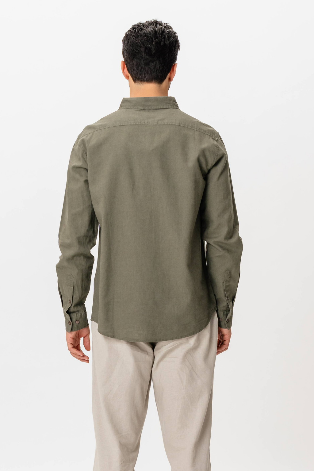 Camicia di lino - esercito