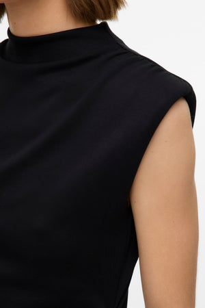 Nelli High Neck Short Dress - Black