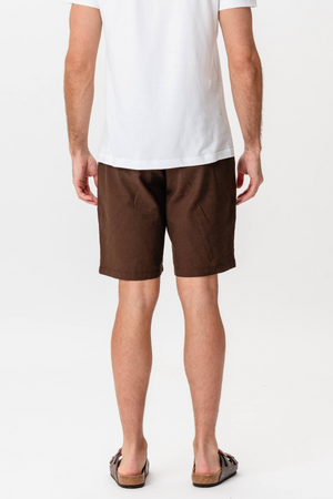 Linen Shorts - Coffee