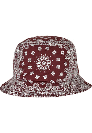 Cappello a secchiello con stampa bandana - Ciliegia/Bianco