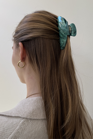 Clip per capelli - verde agata