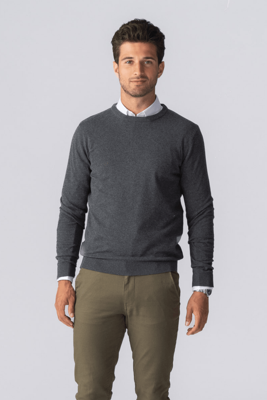 Pullover girocollo - Antracite Melange