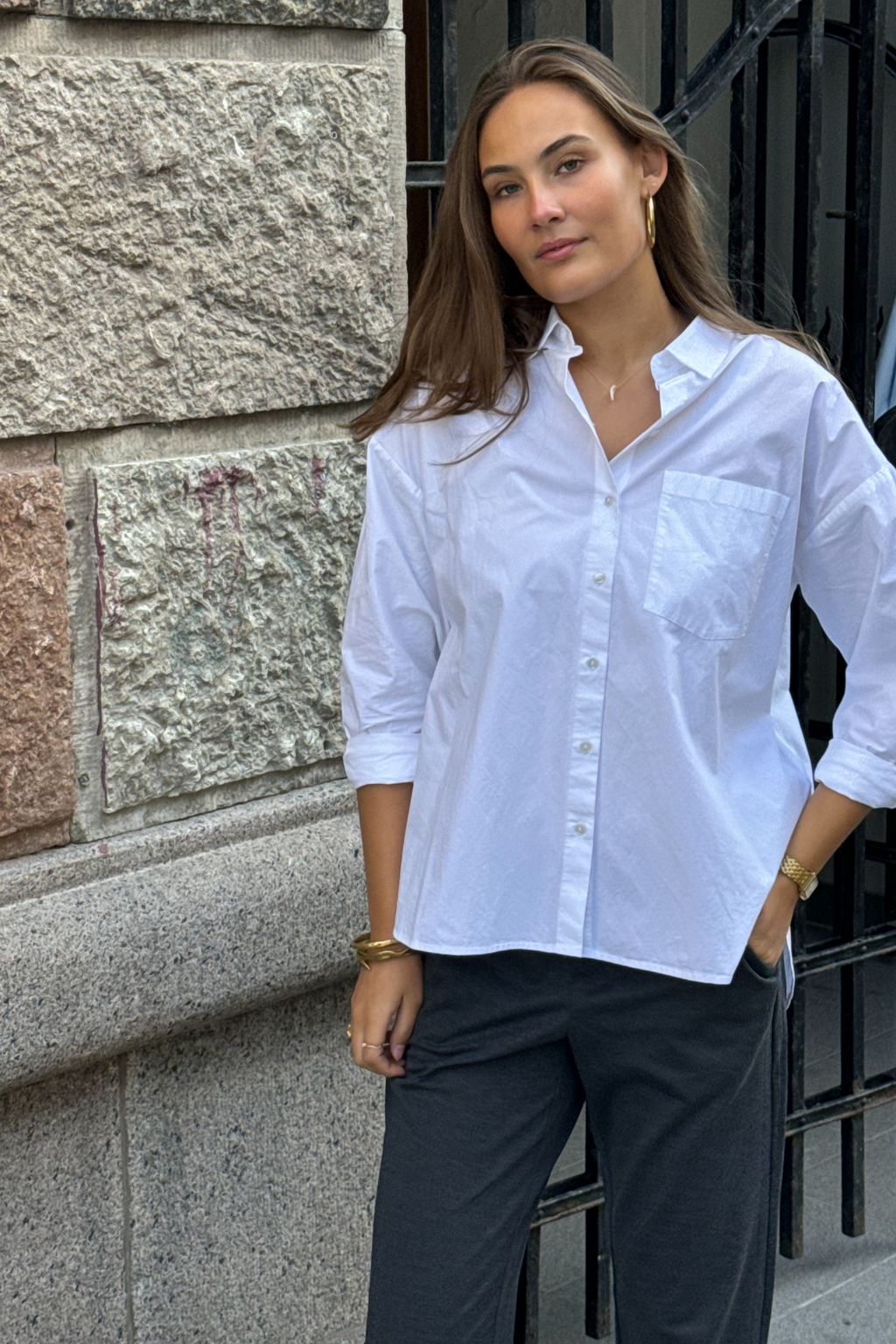 Camicia rilassata - bianco