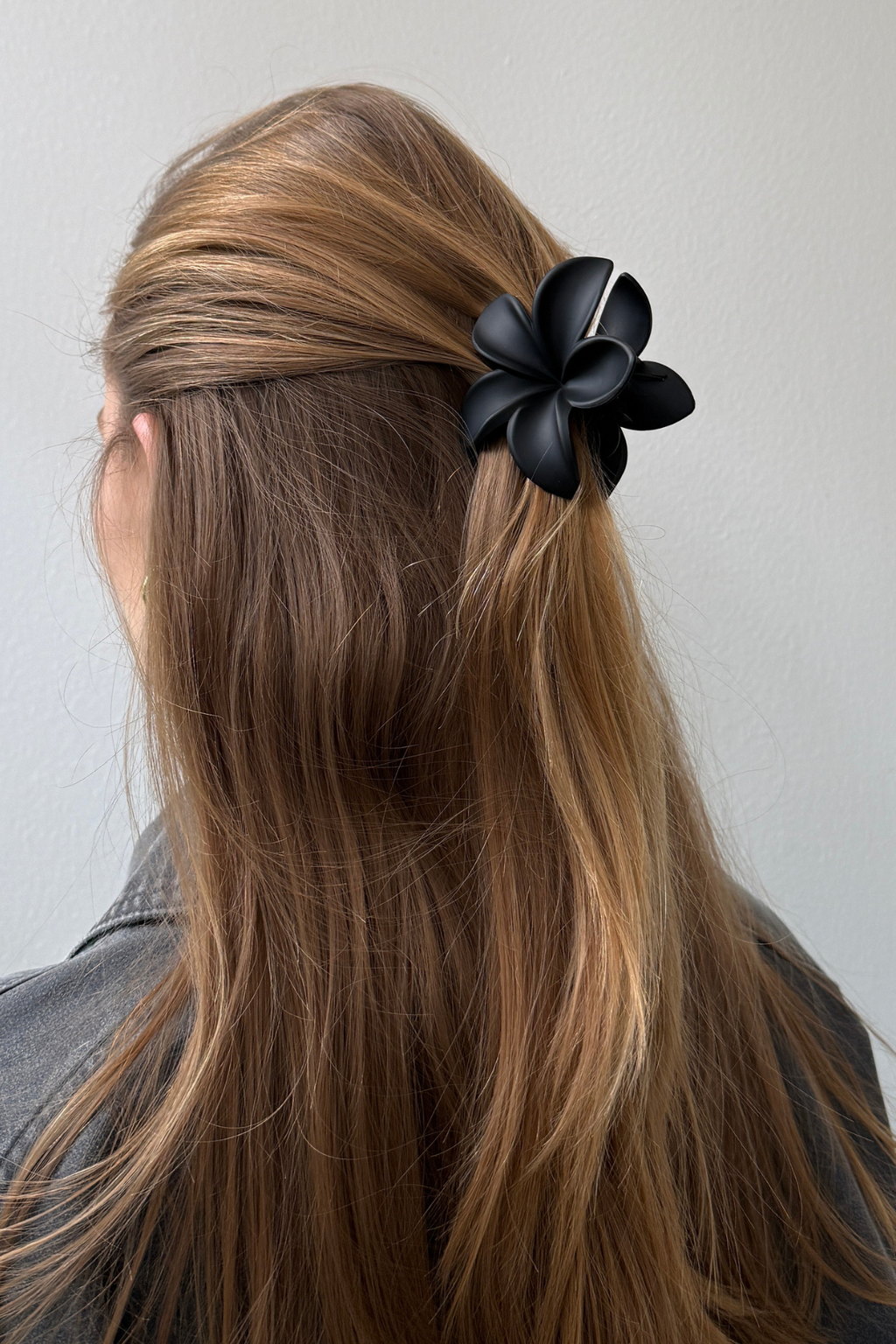 Clip per capelli di fiori - nero