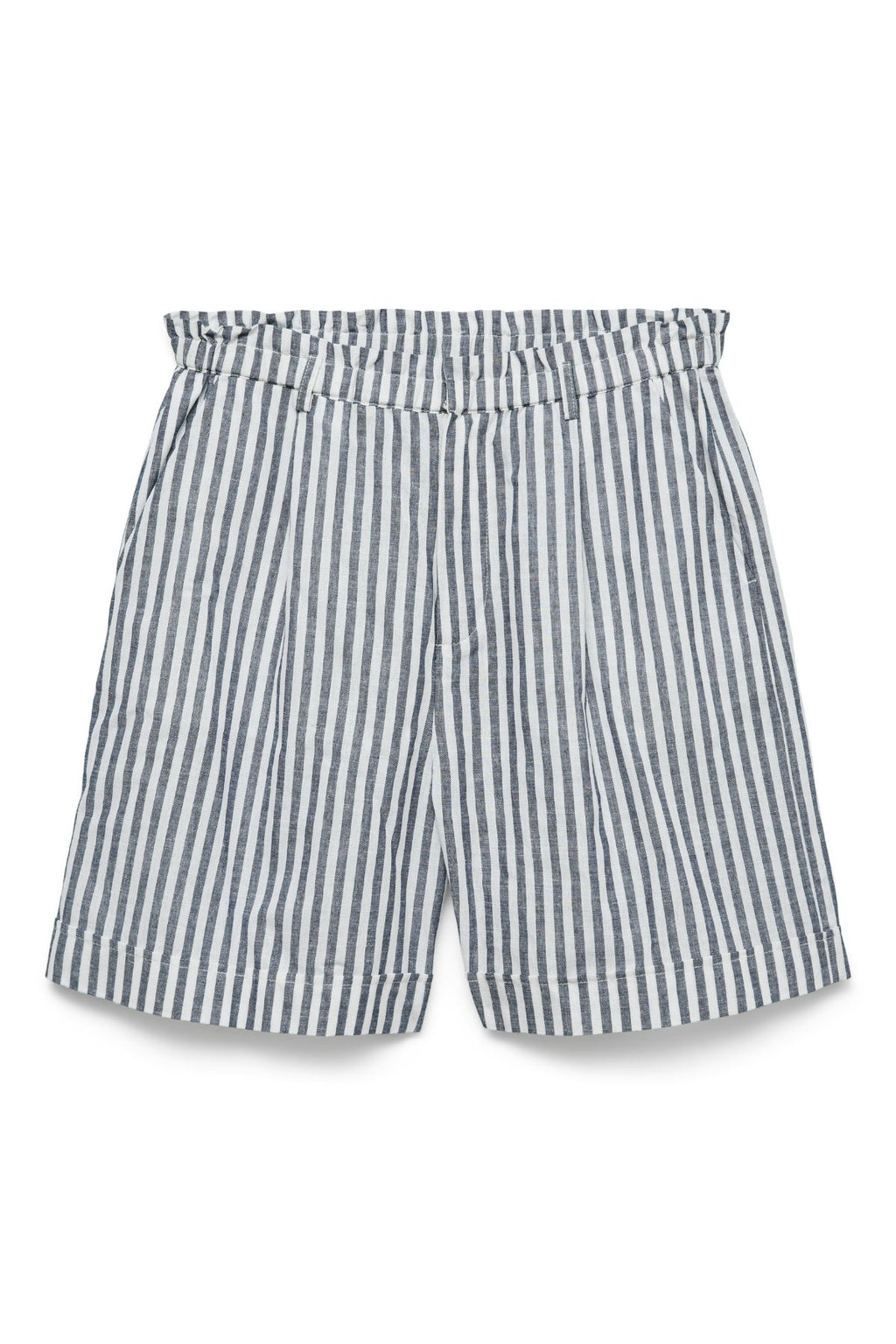 Selma Shorts - Blazer blu scuro a righe-Bianco come la neve