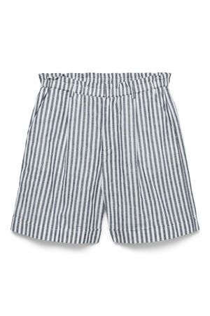 Selma Shorts - Blazer blu scuro a righe-Bianco come la neve