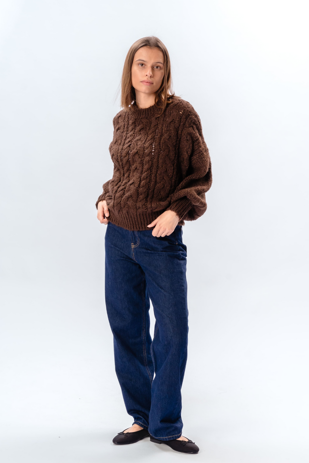 Emma Cable Knit - Chocolate