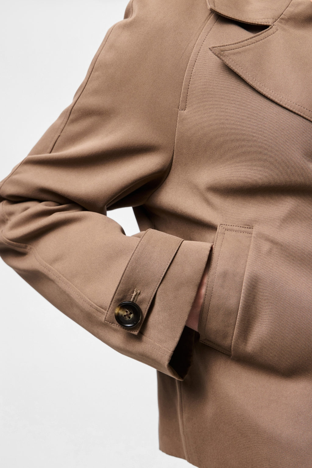 Scarlett Short Trenchcoat - Brown Lentil